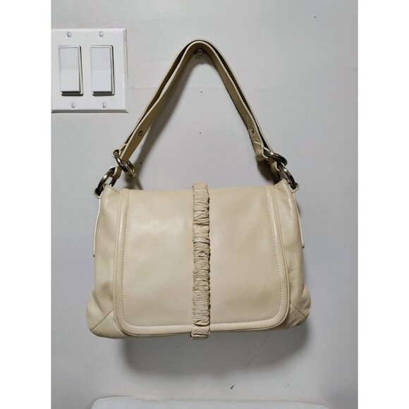 Armani Emporio VINTAGE Leather Adjustable Strap Shoulder Hand Bag White One Size - Picture 2 of 15